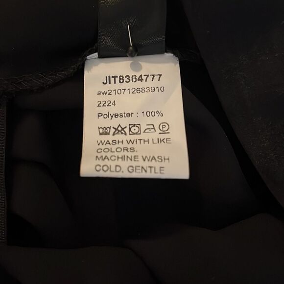 SHEIN Curve Black side slit skirt with back zipper gathered slinky material 0X - Picture 10 of 13